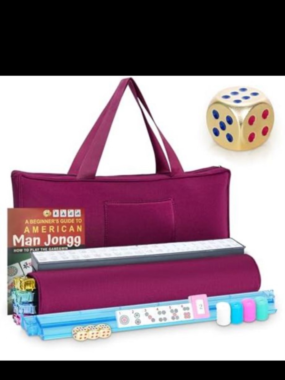 Purple Travel Mahjong Set with Carry Case